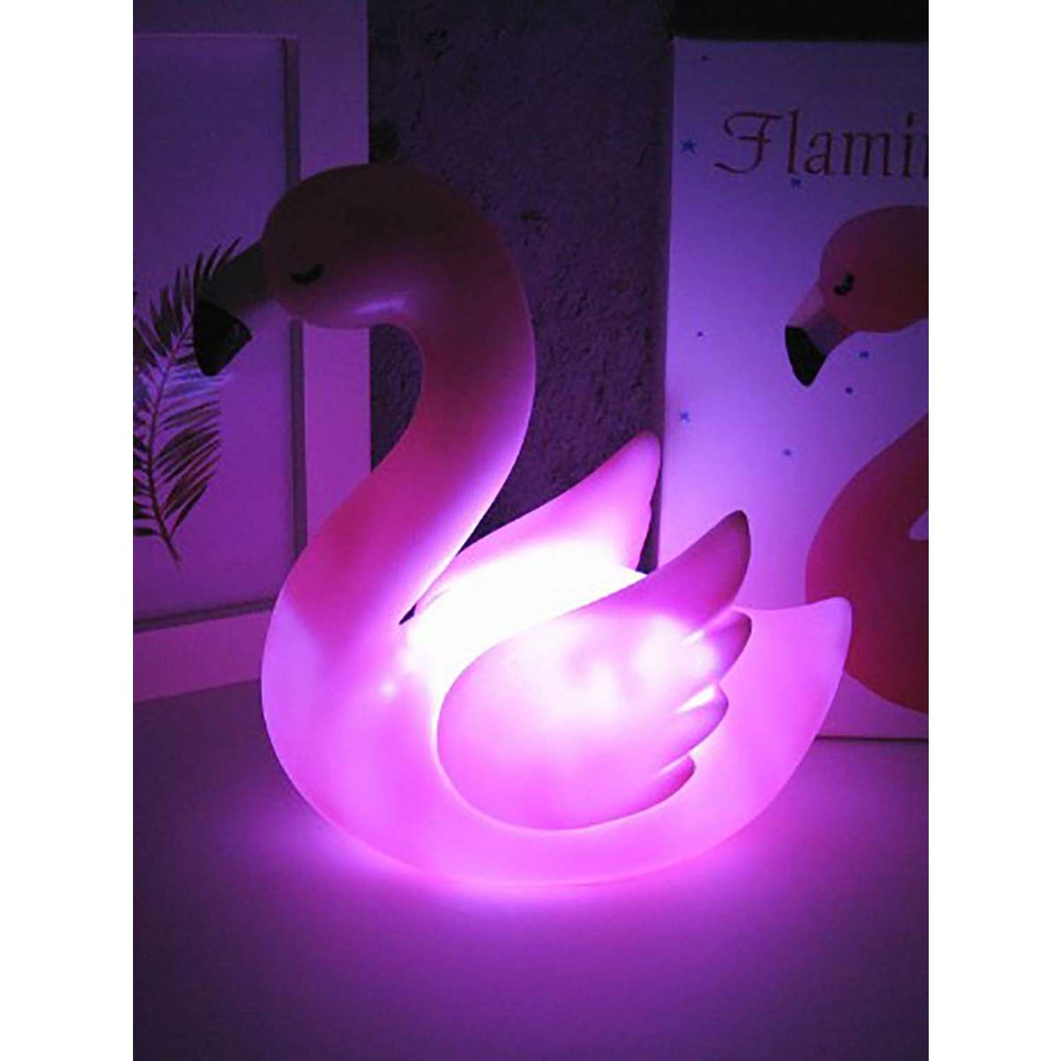 Лампа настольная светодиодная LATS ночник детский фламинго - фото 7