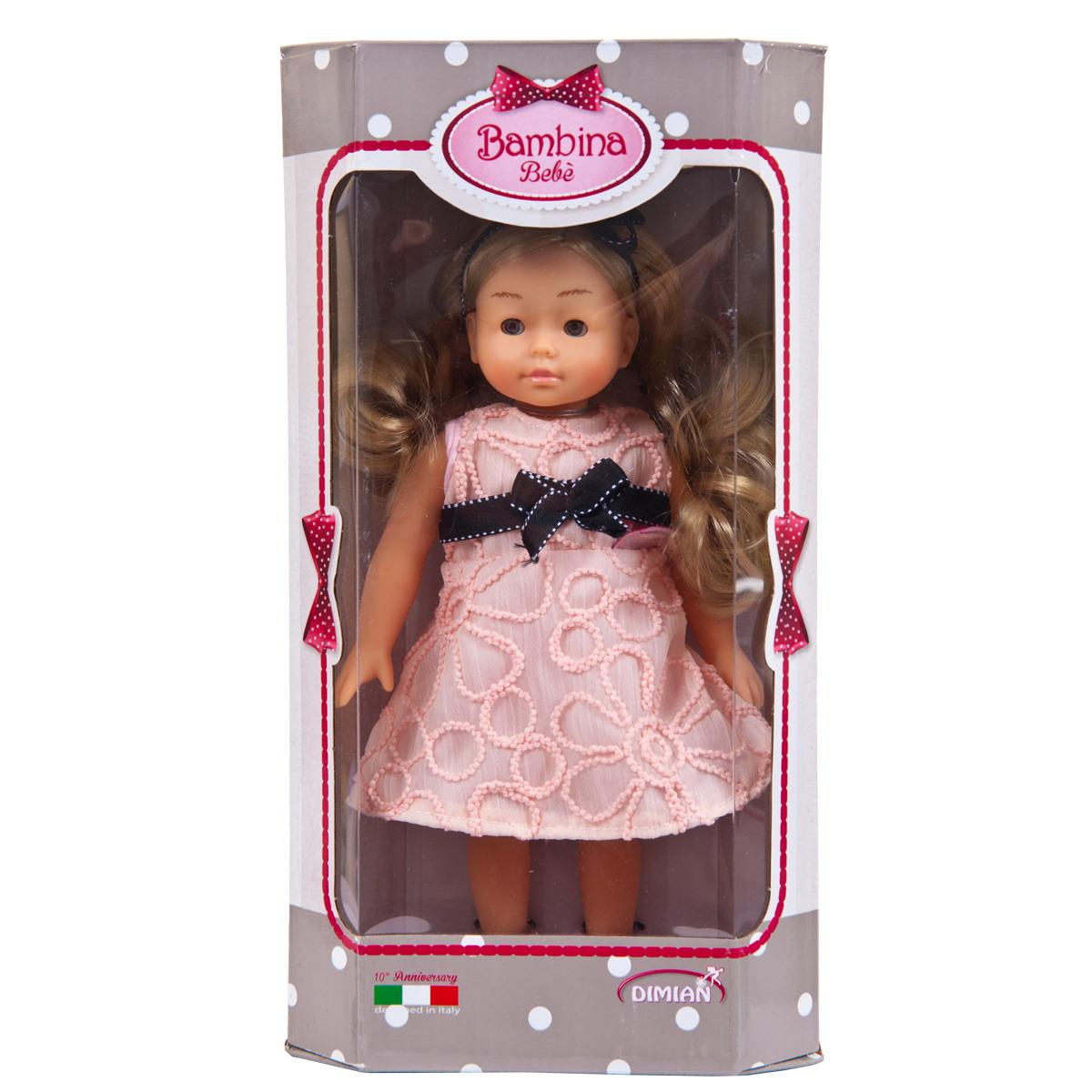 Кукла Bambina Bebe Abtoys в розовом платье с синим бантом 20 см BD1652-M37/w(5) - фото 1