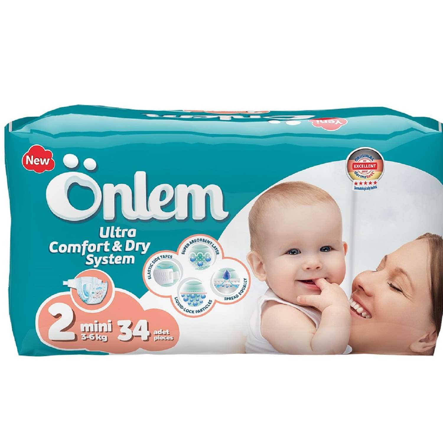 Детские подгузники Onlem Classik 2 (3-6 кг) advantage 34 шт в упаковке - фото 1