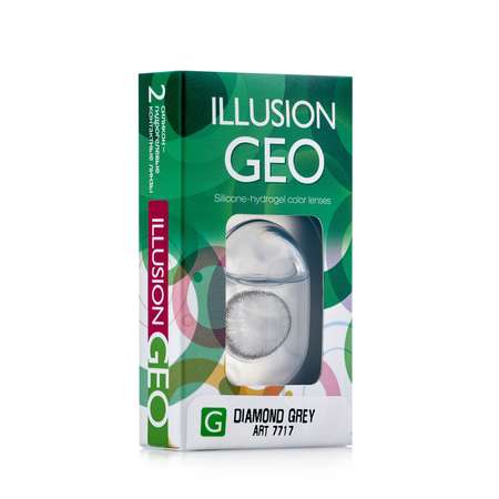 Контактные линзы ILLUSION diamond grey на 1 месяц -3.50/8.6 2 шт