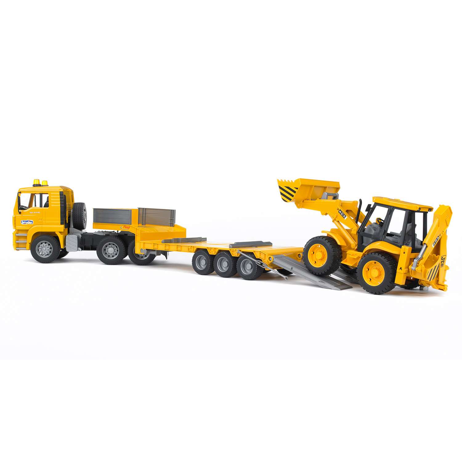 Тягач Bruder Man JCB 4CX с прицепом-платформой 02-776 02-776 - фото 5