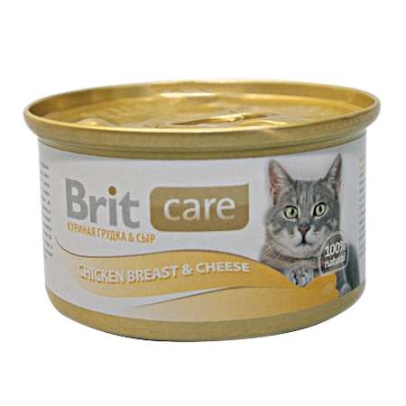 Корм влажный для кошек Brit Care 80г с куриной грудкой и сыром консервированный