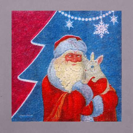 Салфетки бумажные Страна карнавалия однослойные «Дед Мороз» 24×24 см набор 50 штук