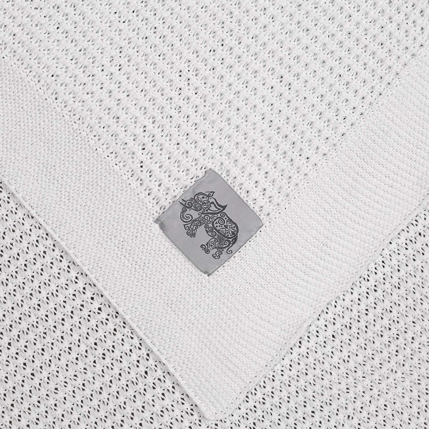 Плед-покрывало детский вязаный WARM WHIFF D-47 белый на выписку в коляску в кроватку на лето 90x110 - фото 4