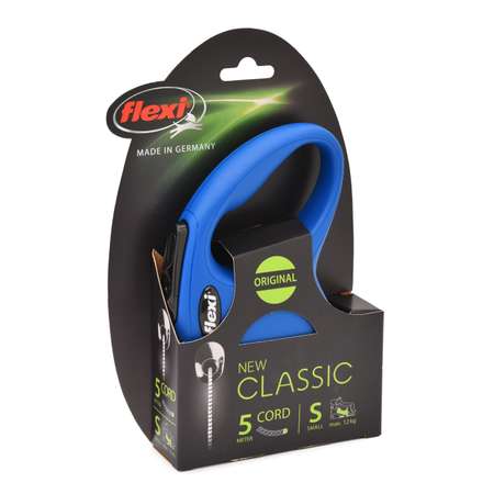 Рулетка Flexi New Classic S трос 5м до 12кг Синяя