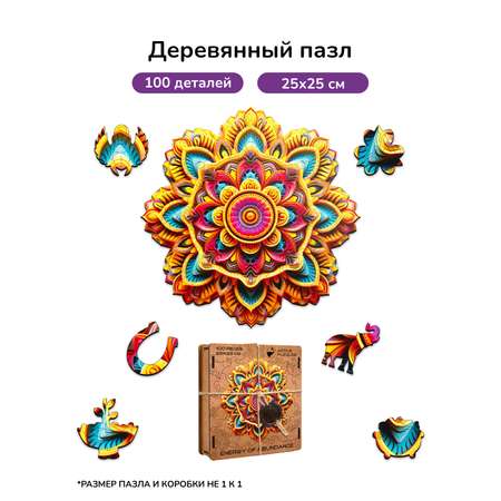 Пазл фигурный деревянный Active Puzzles Мандала энергия Изобилия