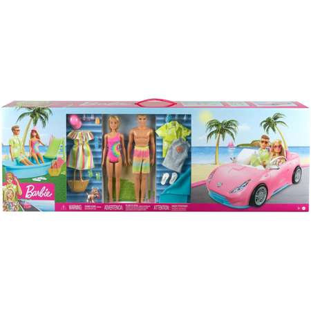Набор игровой Barbie 2куклы +автомобиль +аксессуары GJB71