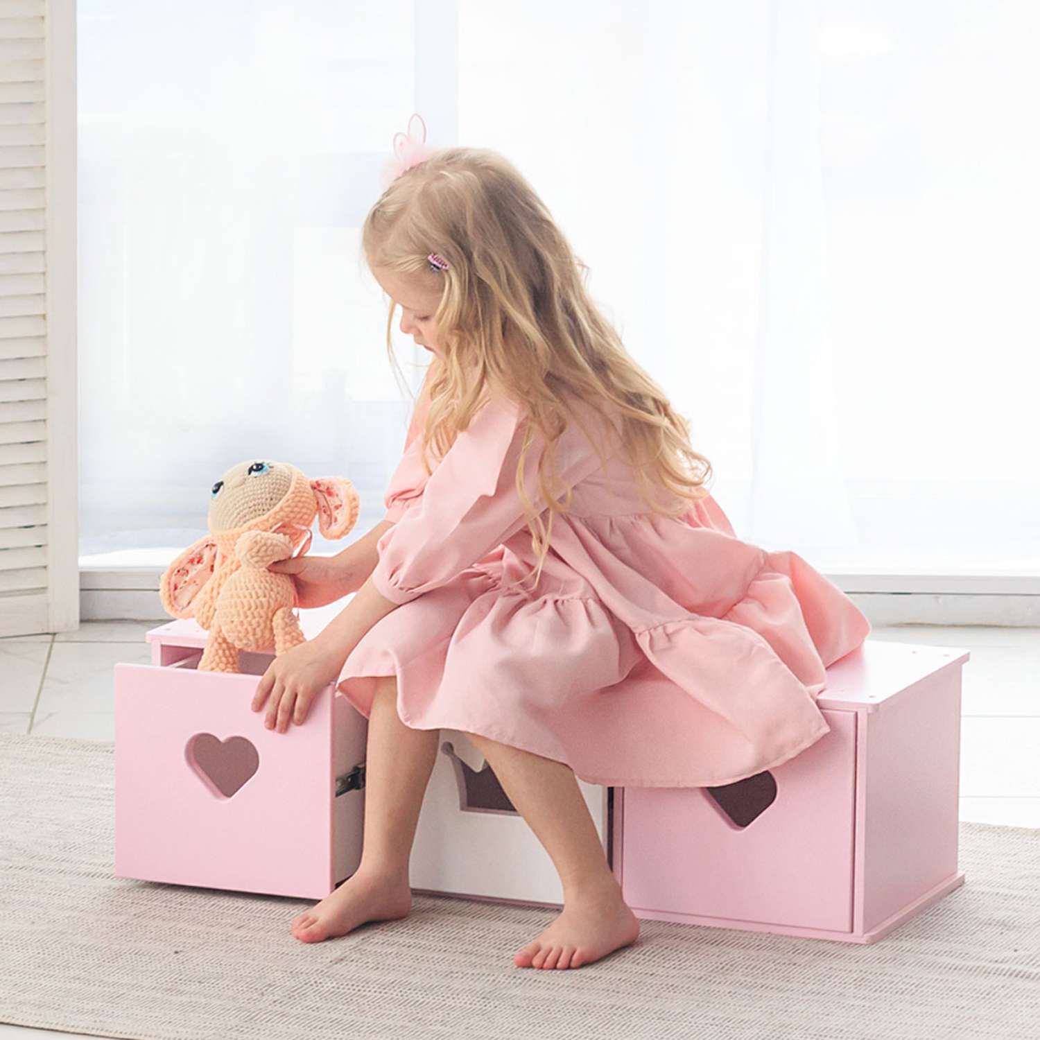 Комод для кукольного домика Pema kids розово-белый Материал МДФ КомодСтефанияРозБел - фото 1
