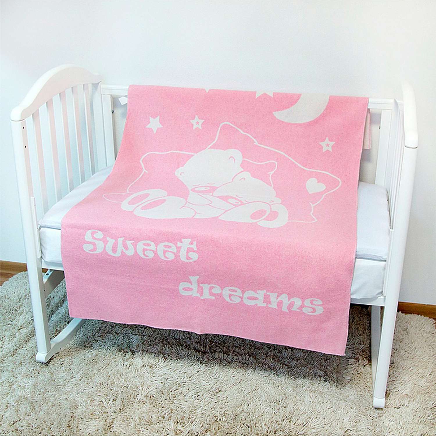 Одеяло байковое Споки Ноки жаккард 100х140 розовый - фото 4