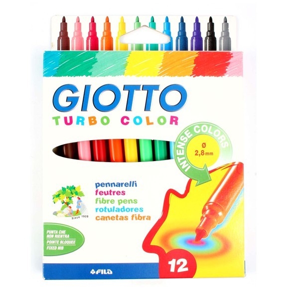 Набор фломастеров GIOTTO TurboColor 12цветов 71400 - фото 1