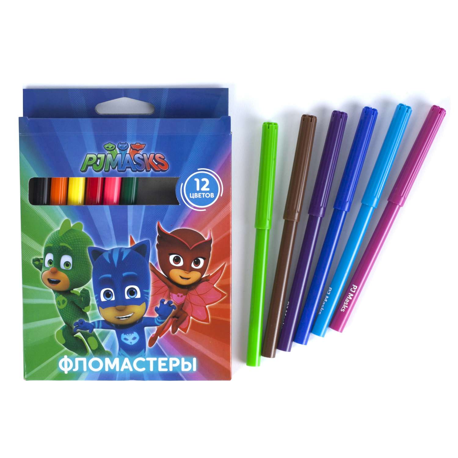 Фломастеры PJ masks 12 цветов - фото 5