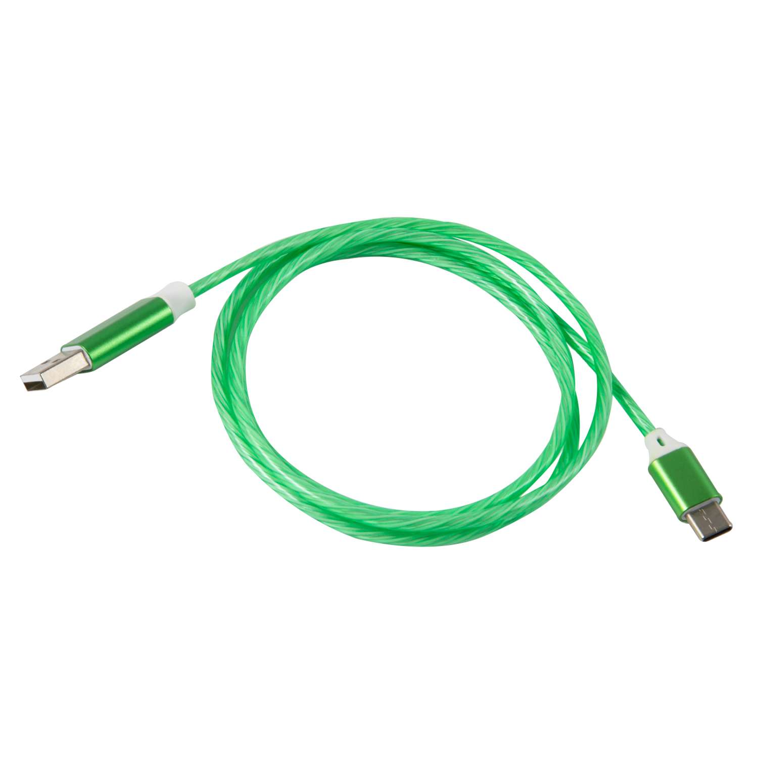 Дата-кабель RedLine LED USB - TYPE-C зеленый - фото 1