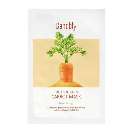 Маска тканевая GANGBLY с экстрактом моркови выравнивающая тон кожи и увлажняющая 30 мл
