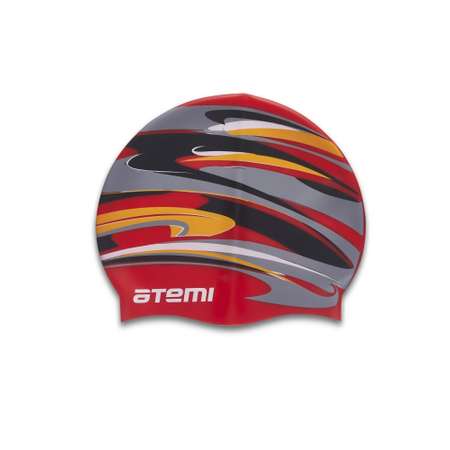 Шапочка для плавания детская Atemi PSC305 силикон объём до 58 см цвет красная графика