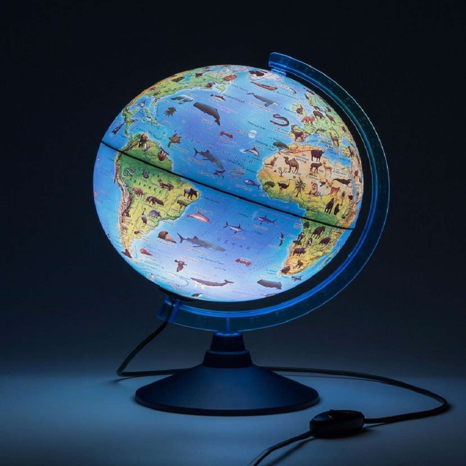 Глобус Globen Зоогеографический детский с LED-подсветкой 25 см - фото 4