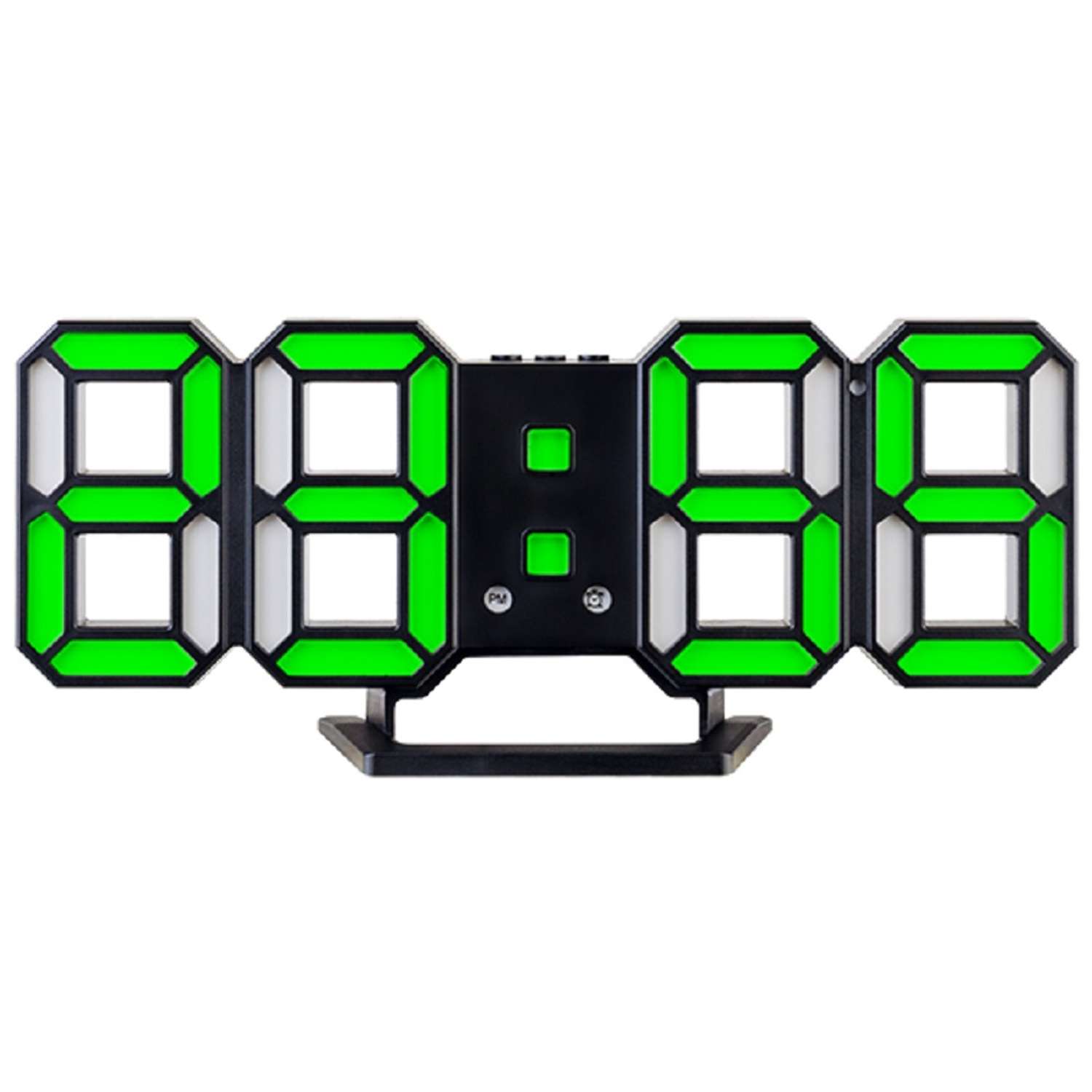 LED часы-будильник Perfeo LUMINOUS 2 черный корпус зелёная подсветка PF-6111 - фото 2