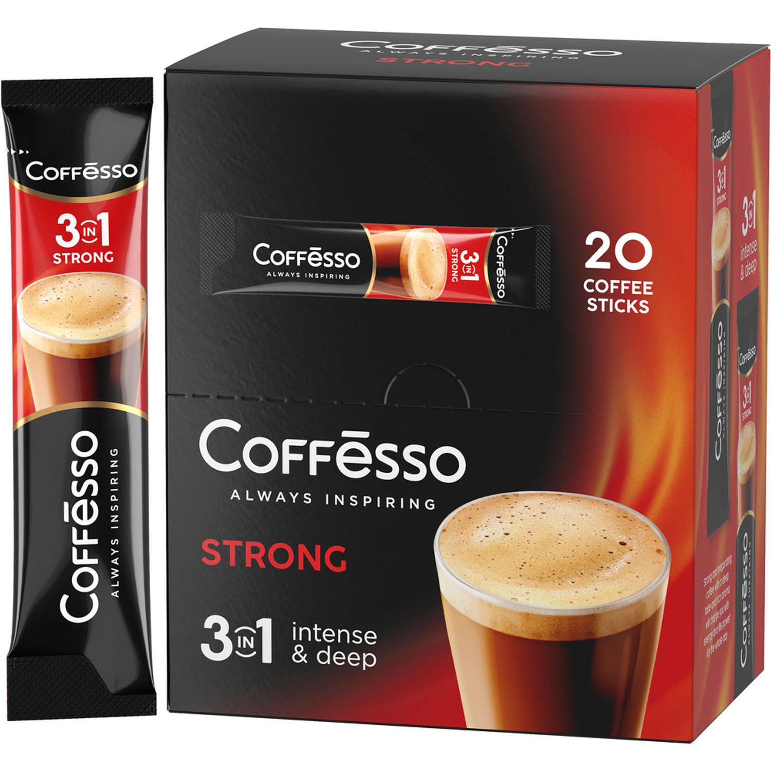 Кофе растворимый Coffesso Strong 3в1 молотый 300г стик - фото 1