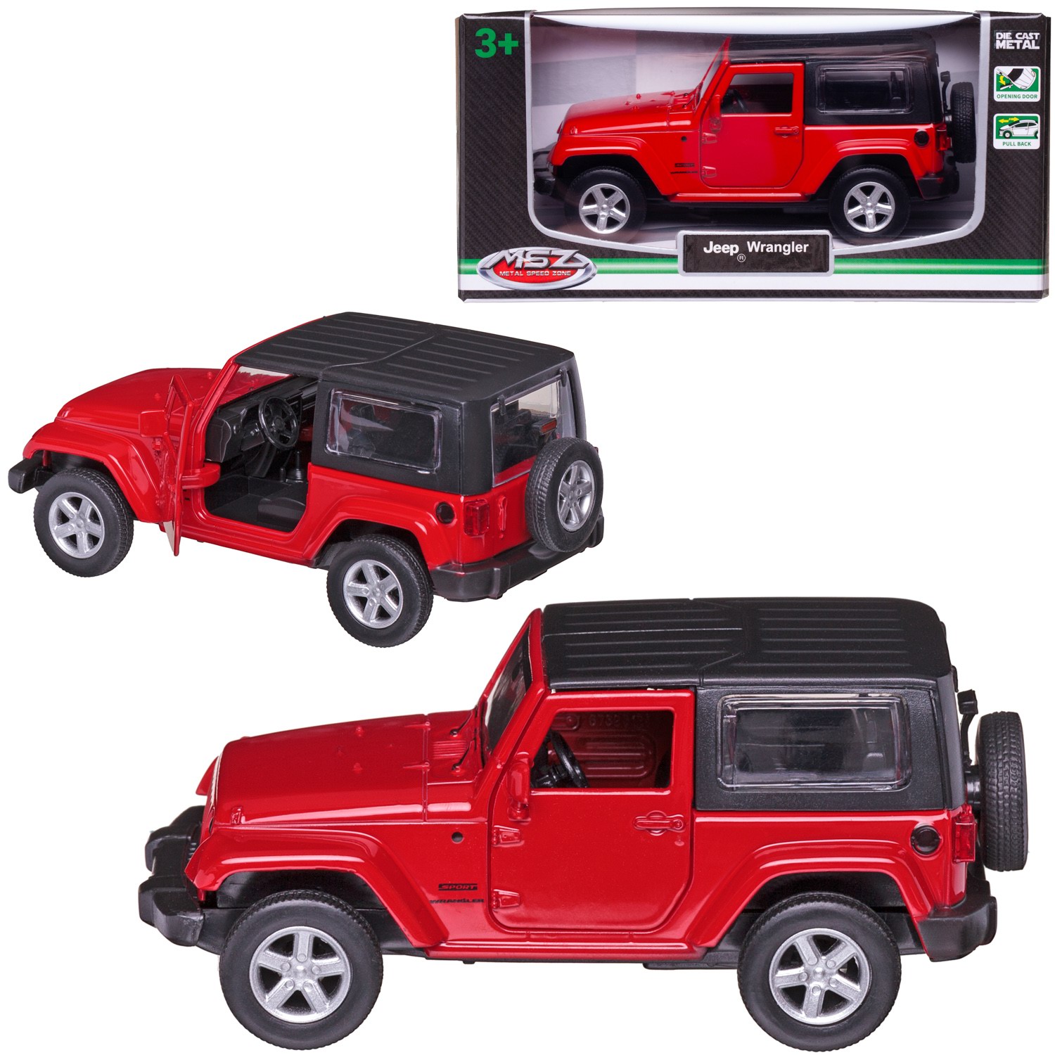 Автомобиль Abtoys Jeep MSZ 1:43 инерционный красный WE-16389R - фото 1