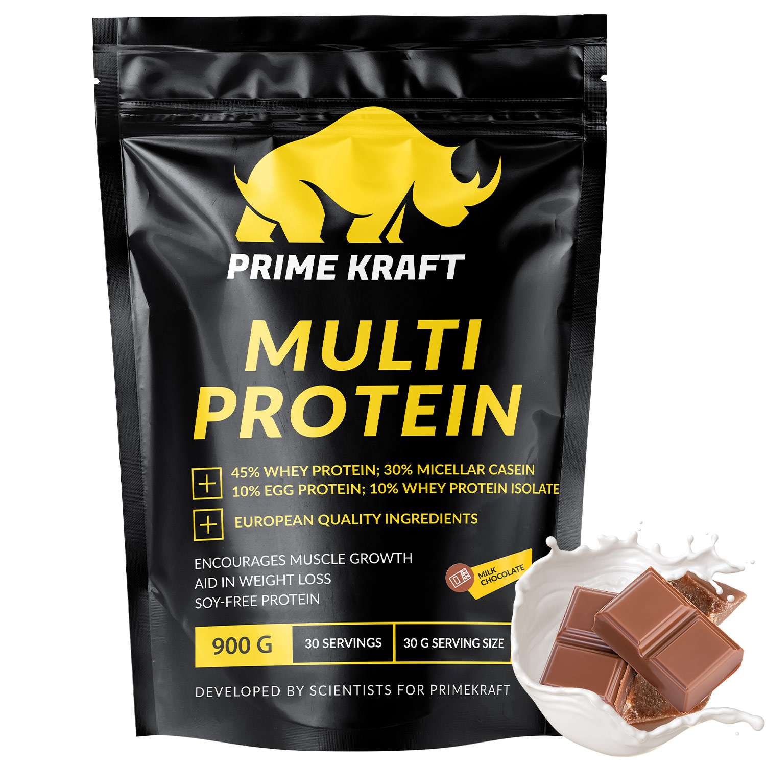Протеин Prime Kraft Multi Protein комплексный молочный шоколад 900г - фото 1