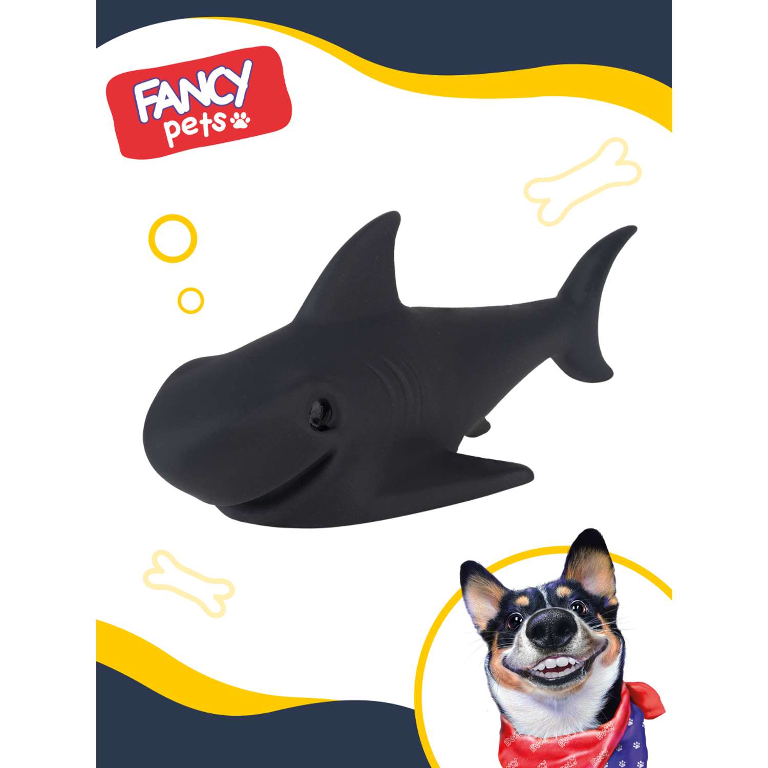 Игрушка для животных FANCY Акула цветная - фото 6
