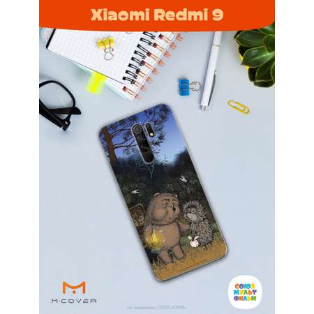 Силиконовый чехол Mcover для смартфона Xiaomi Redmi 9 Союзмультфильм Ежик в тумане и медвежонок