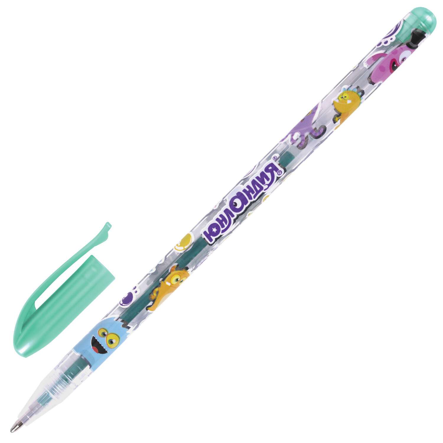 Ручки гелевые Юнландия цветные набор 6 штук для школы тонкие металлик - фото 4