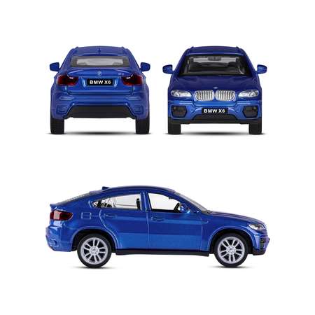 Машинка металлическая АВТОпанорама 1:43 BMW X6 синий инерционная