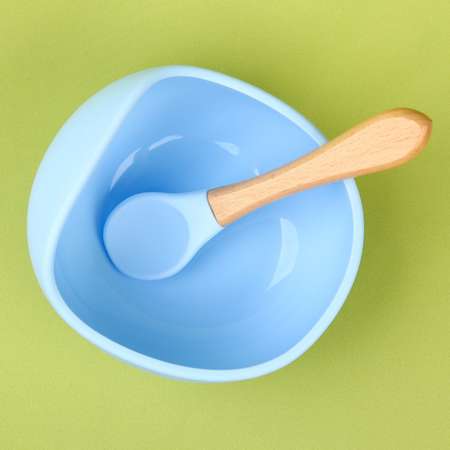 Набор для кормления Mum and Baby миска на присоске ложка цвет голубой