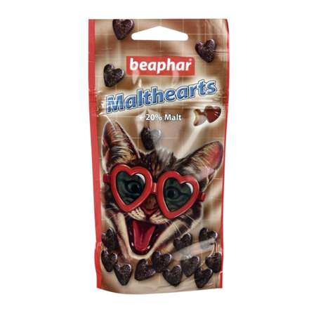 Сердечки для кошек Beaphar Malt-Heart для вывода шерсти с мальт пастой 150таблеток