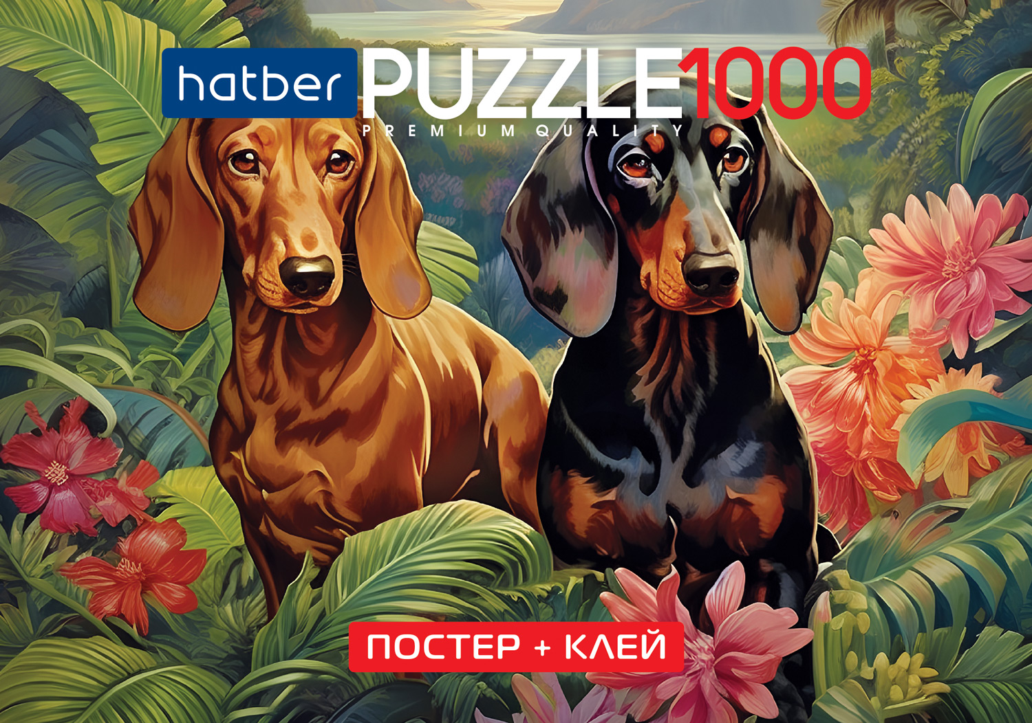 Пазлы-игра Hatber ПАЗЛЫ-ИГРА Комбо-Набор 1000 элементов А2ф -Очаровательные таксы- - фото 2