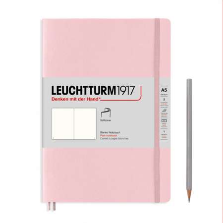 Блокнот Leuchtturm1917 Classic A5 80гм2 123 стр нелинованный мягкая обложка цвет пудровый