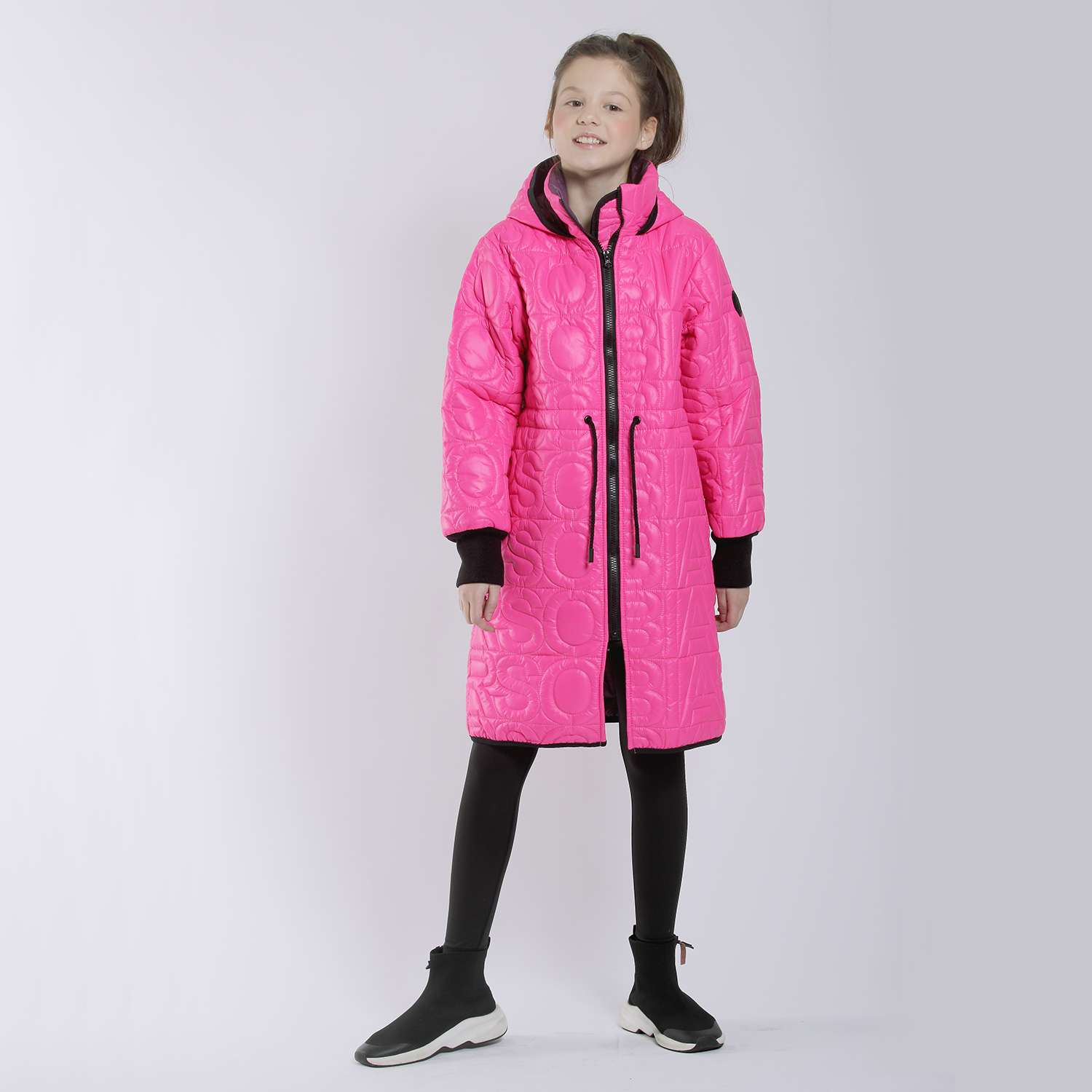 Пальто Orso Bianco OB41031-12_ярк.розовый/сливовый - фото 3