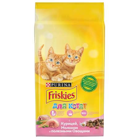 Корм сухой для котят Friskies 2кг с курицей молоком и полезными овощами