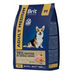 Корм для собак Brit 1кг Premium Dog Adult Medium для средних пород с курицей