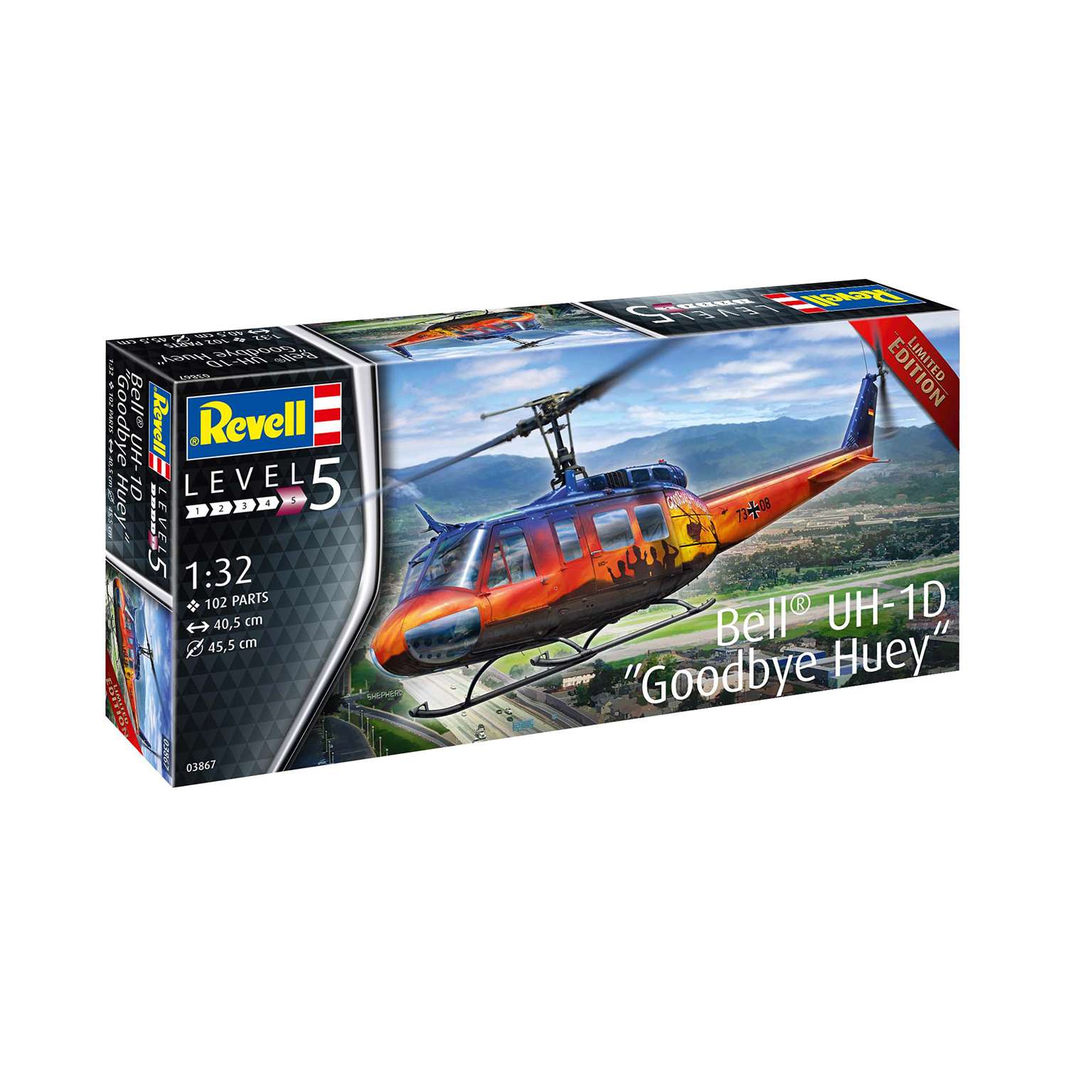 Сборная модель Revell Американский многоцелевой вертолёт Bell UH-1D Goodbye Huey 03867 - фото 2