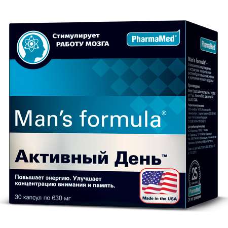 Биологически активная добавка Mans formula Активный день 30капсул