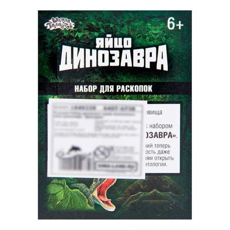 Набор для раскопок Школа Талантов серия окаменелое яйцо динозавра Диплодок