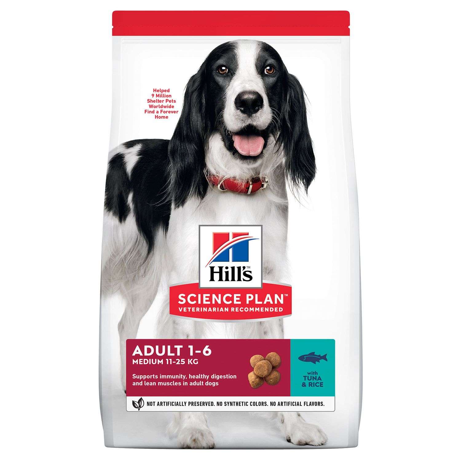 Корм для собак HILLS 2.5кг для средних пород для поддержания иммунитета с тунцом и рисом сухой - фото 1