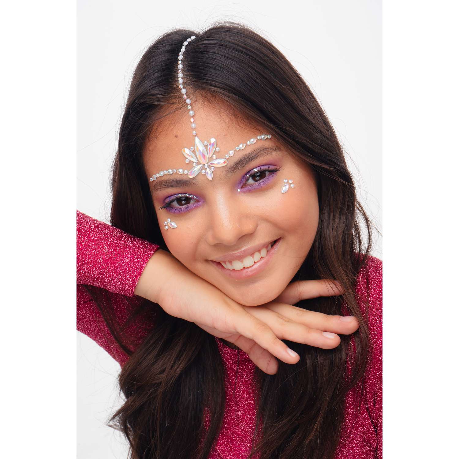 Косметический набор Lukky Fashion стразы для лица флуоресцентные Перламутровый лотос - фото 2