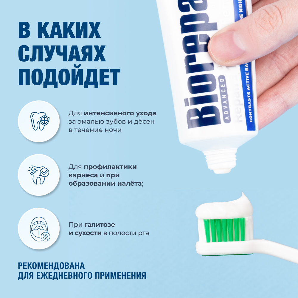 Зубная паста Biorepair Intensive Night Repair ночное восстановление 75 мл - фото 3