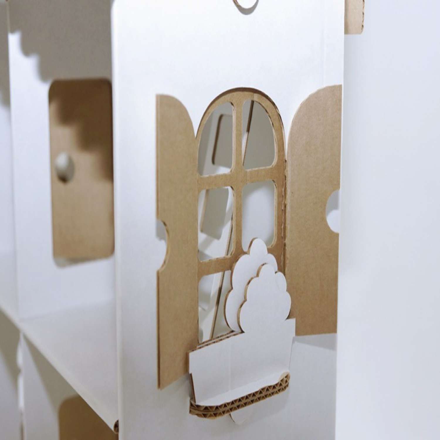 Кукольный домик из картона Attivio Четыре комнаты(белый ) - фото 4