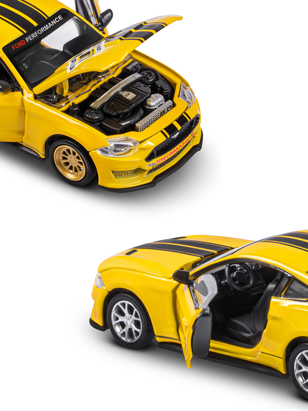 Автомобиль AUTODRIVE Ford Mustang Сборная модель 1:42 желтый JB1251639 - фото 14