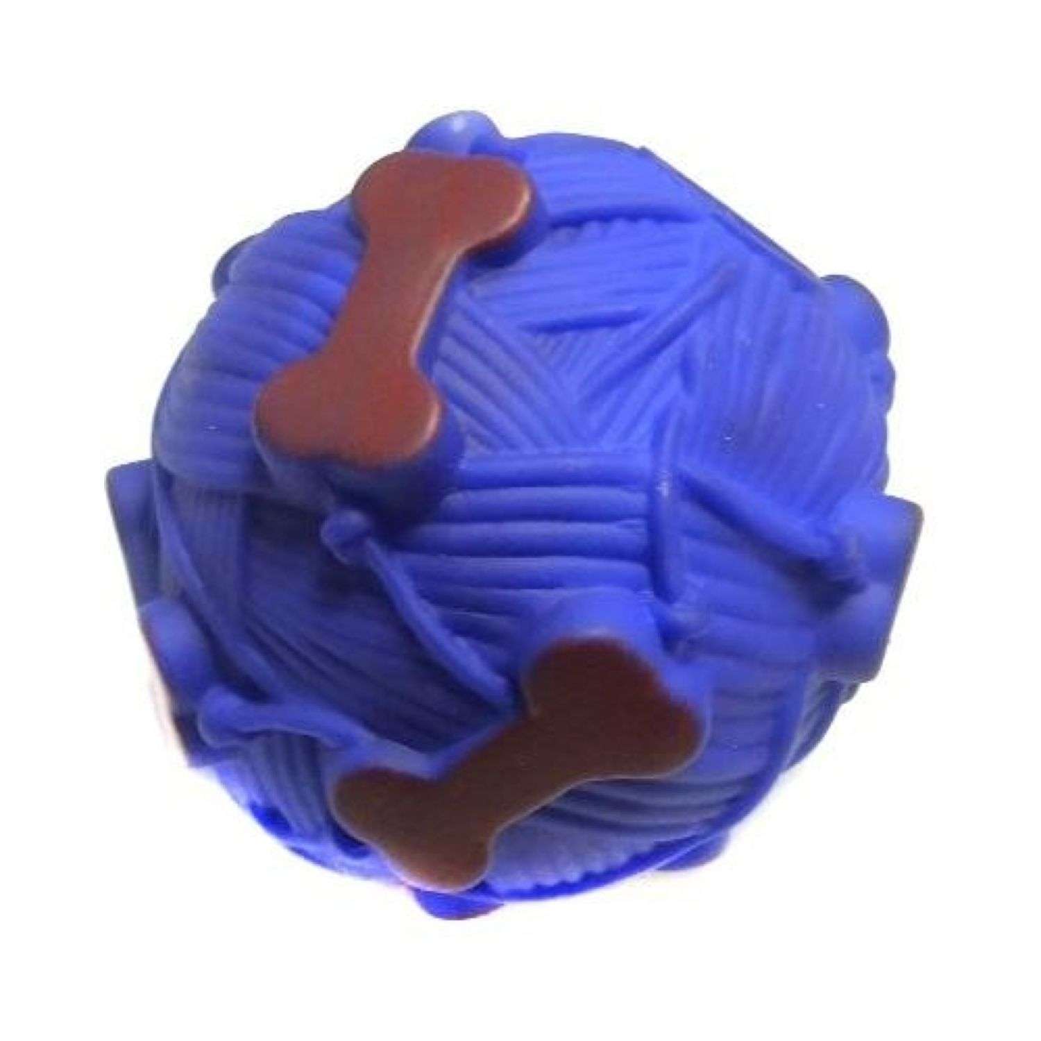 Игрушка для собак Seichi мячик звуковой с отверстием для лакомства синий 9 см - фото 1