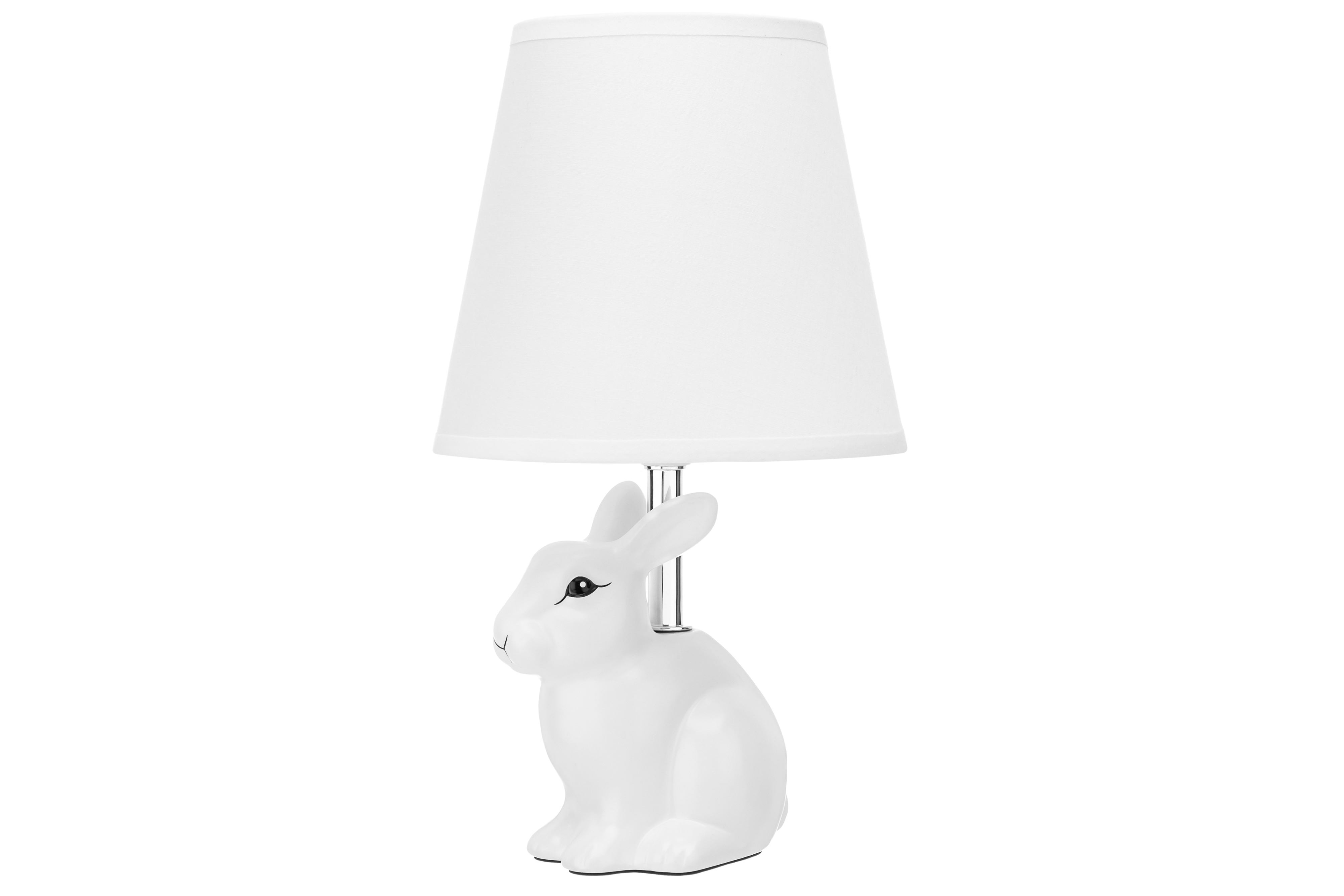 Настольная лампа Elan Gallery 17х17х30.5 см Белый кролик с белым круглым абажуром 320080 - фото 1