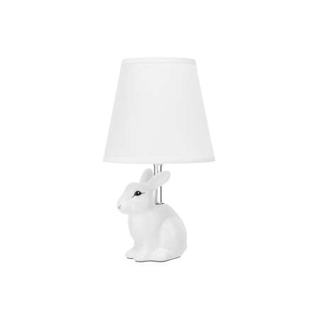 Настольная лампа Elan Gallery 17х17х30.5 см Белый кролик с белым круглым абажуром 320080
