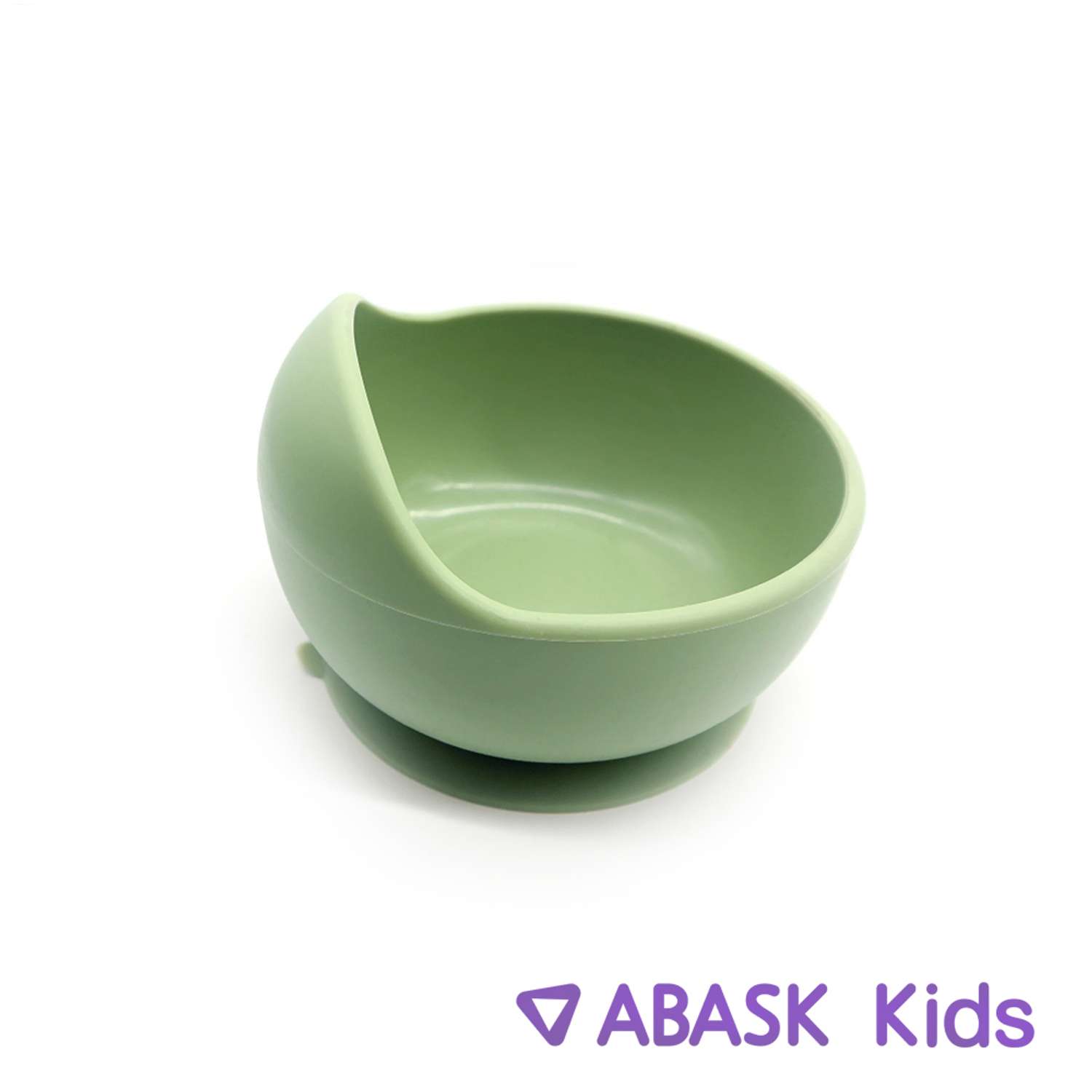 Силиконовая тарелка с ложкой ABASK avocado - фото 2