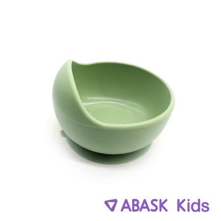 Силиконовая тарелка с ложкой ABASK avocado