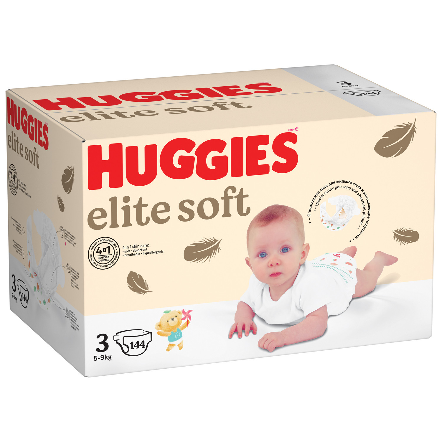 Подгузники Huggies Elite Soft 144 шт. 3 - фото 2