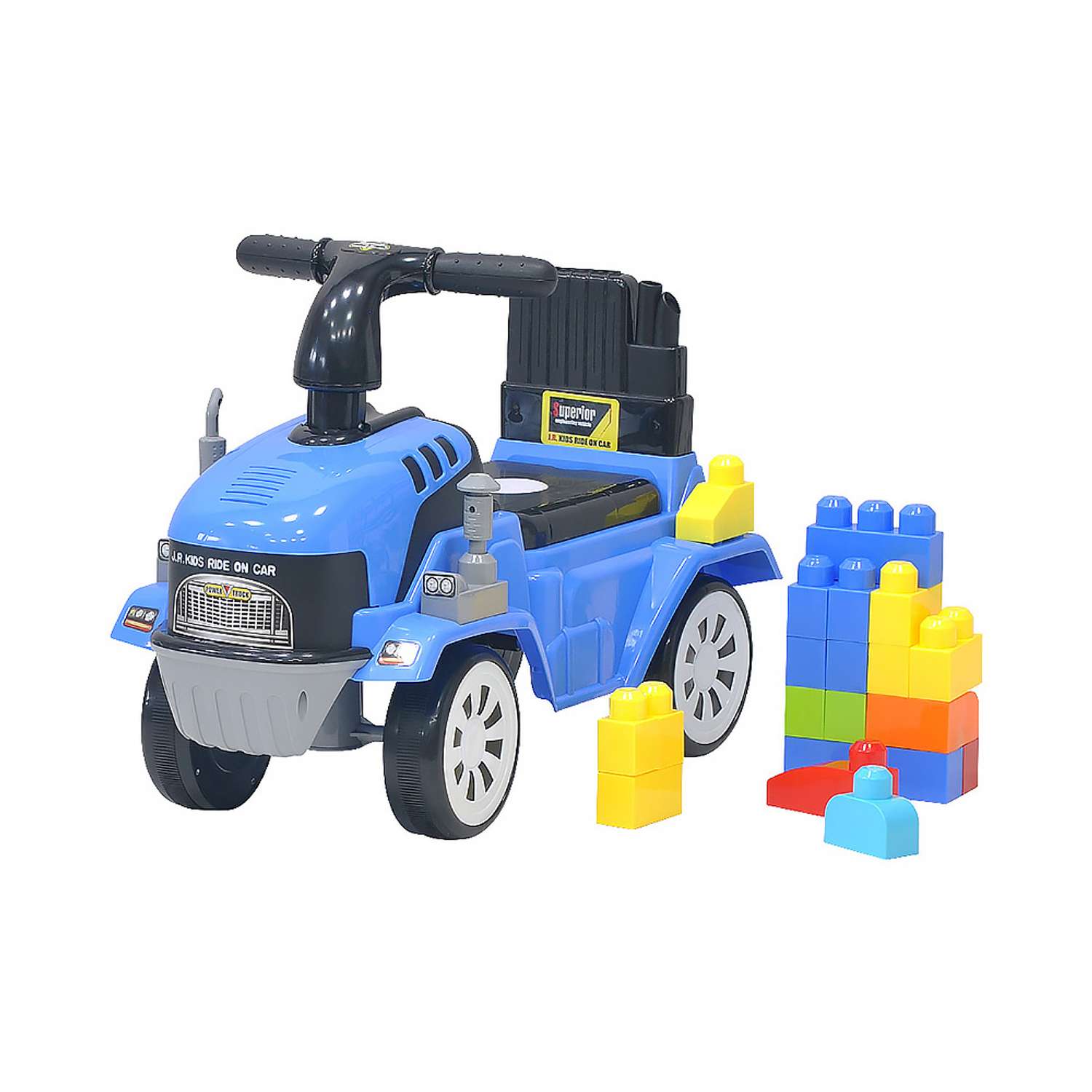 Детская каталка EVERFLO Builder truck ЕС-917 blue c кубиками - фото 1