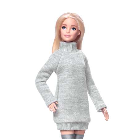 Платье и чулки одежда для кукол Barbie VIANA серый и серебристый